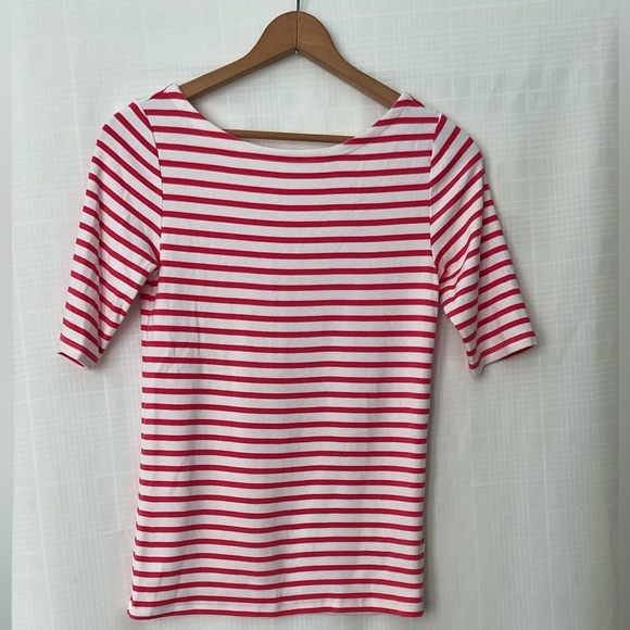GAP Tops - GAP Red and White Striped Short Sleeve Tee